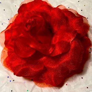 Red flower pendant/Hair clip